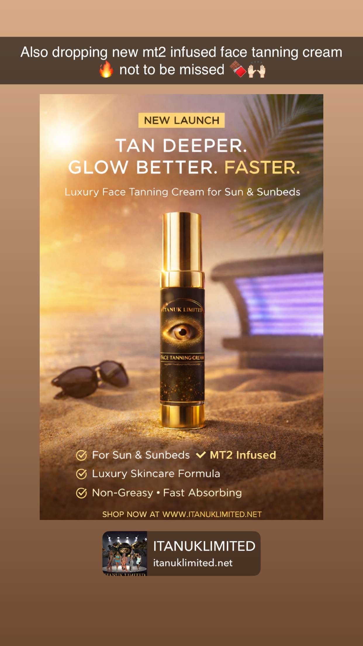 ITANUK golden face tanning cream